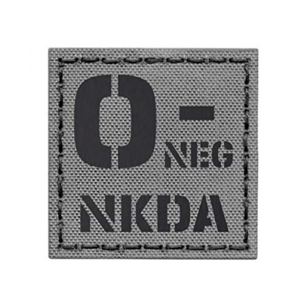 Tactical Freaky Airsoft Morale Patch 1 IR Wolf Gray ONEG NKDA O- Blood Type 2x2 Grey Tactical Morale Fastener Patch