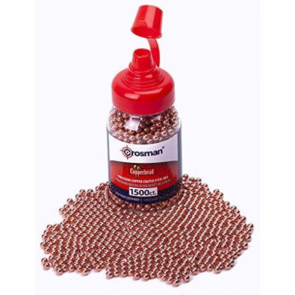 Crosman Air Gun Pellet 2 Crosman Copperhead 4.5mm Copper Coated BBS in EZ-Pour Bottle for BB Air Pistols and BB Air Rifles (2 Pack) w/Micro Sam Salamon Cloth