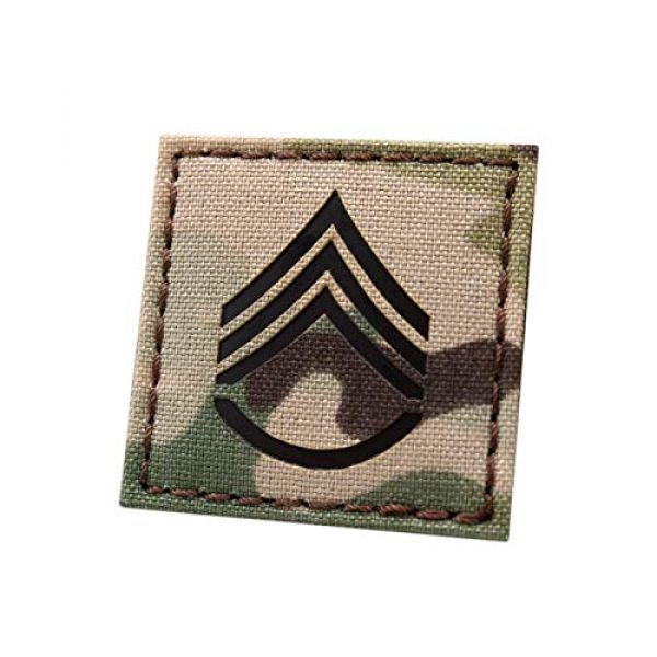 Tactical Freaky Airsoft Morale Patch 1 Multicam IR 2x2 US Army Staff Sergeant SSG E-6 Rank USA Tactical Morale Touch Fastener Patch