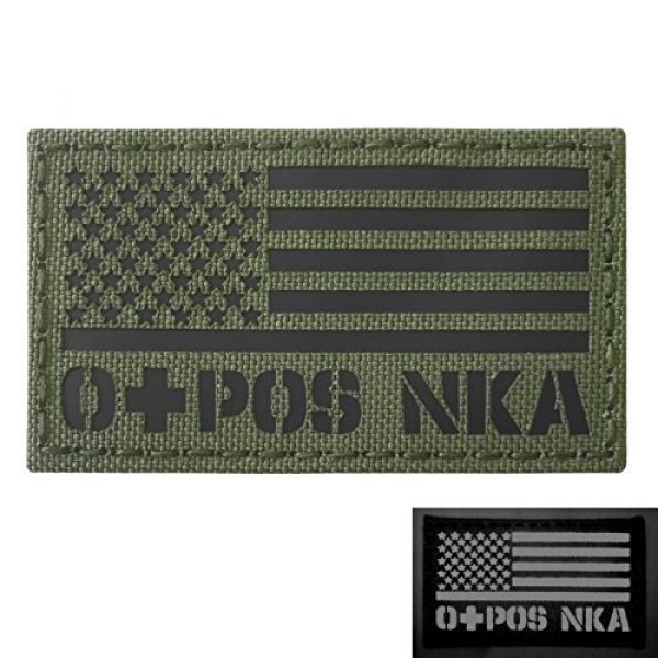 Tactical Freaky Airsoft Morale Patch 1 OD Green Olive Drab Infrared USA Flag OPOS O+ Blood Type NKA NKDA IR Tactical Morale Touch Fastener Patch