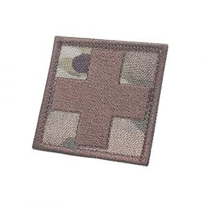 LEGEEON Airsoft Morale Patch 1 LEGEEON Multicam Red Cross Medic EMS 2x2 OCP EMT Paramedic Morale Tactical Military Hook-and-Loop Patch