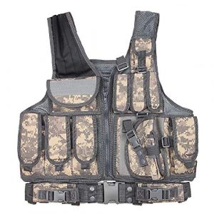 BGJ Airsoft Tactical Vest 1 Tactical Vest Adjustable Molle Swat Army Military Combat Assault Body Armor Hunting Fishing Shooting Airsoft Vest