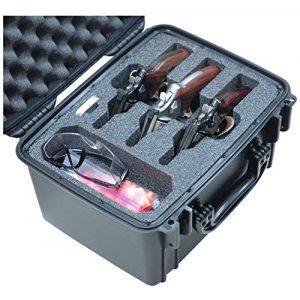 Case Club Pistol Case 1 Case Club Waterproof 3 Revolver/Semi-Auto Pre-Cut Case with Silica Gel to Help Prevent Gun Rust