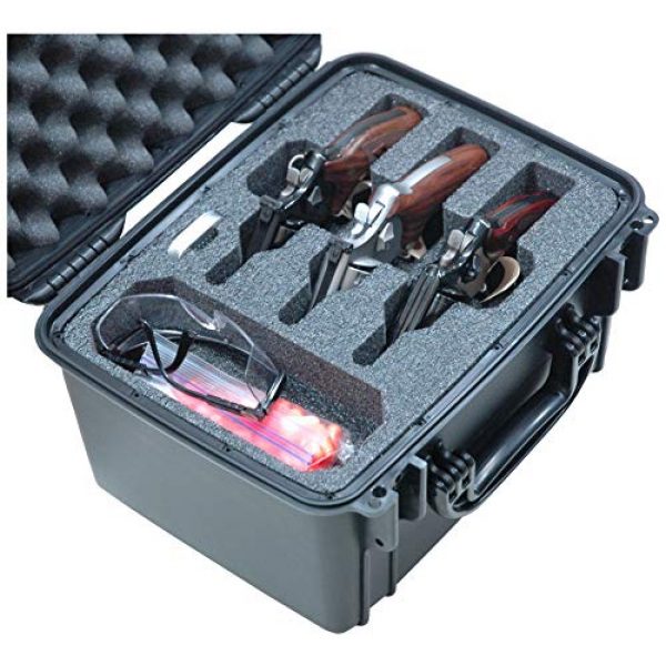 Case Club Pistol Case 1 Case Club Waterproof 3 Revolver/Semi-Auto Pre-Cut Case with Silica Gel to Help Prevent Gun Rust