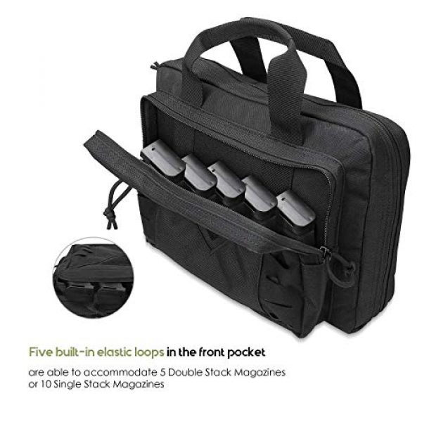 ProCase Pistol Case 3 ProCase Tactical Pistol Case Shooting Range Duffle Bag for Hunting or Shooting Range Sport Bundle with Tactical Pistol Mag Pouch Submachine Gun Magazine Bag for Glock M1911 92F Smith and More -Black