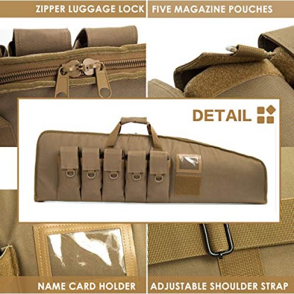 AUMTISC Rifle Case 6 AUMTISC Rifle Case Tactical Gun Case for AR15 with 5 Pouches Heavy Duty Rifle Bag for Hunting Shooting Range Sports Storage and Transport