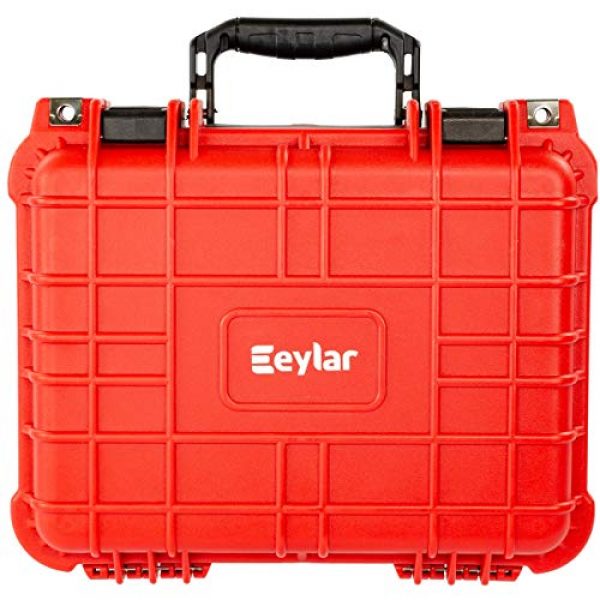 Eylar Pistol Case 3 Eylar Tactical Hard Gun Case Water & Shock Proof with Foam 13.37 inch 11.62 inch 6 inch Red