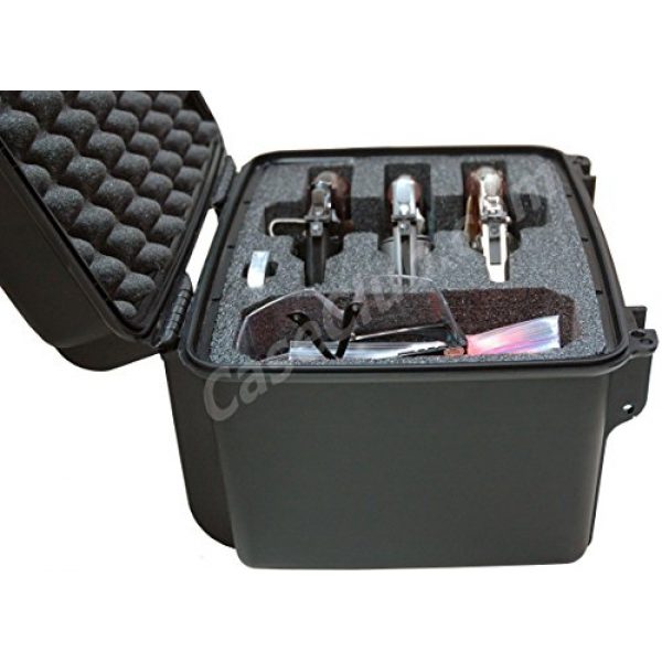 Case Club Pistol Case 3 Case Club Waterproof 3 Revolver/Semi-Auto Pre-Cut Case with Silica Gel to Help Prevent Gun Rust