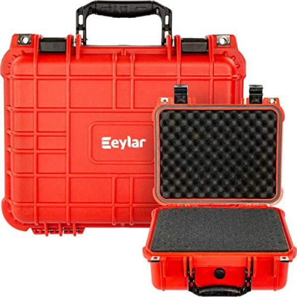 Eylar Pistol Case 6 Eylar Tactical Hard Gun Case Water & Shock Proof with Foam 13.37 inch 11.62 inch 6 inch Red