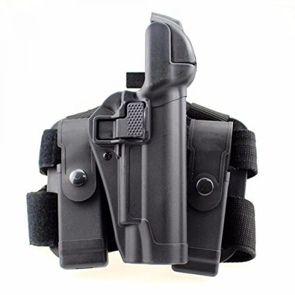PG Airsoft Gun Holster 2 PG Tactical 1911 Leg Holster Right Thigh Paddle Belt Level 3 Lock Duty Pistol Gun Holster w/Magazine Torch Pouch for Colt 1911