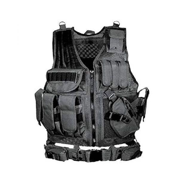 FUZHEN Airsoft Tactical Vest 1 FUZHEN Tactical Vest Outdoor,Breathable Combat Training Vest Adjustable,with 4 Deluxe Adjustable Rifle Mag Pouches Tactical Vest