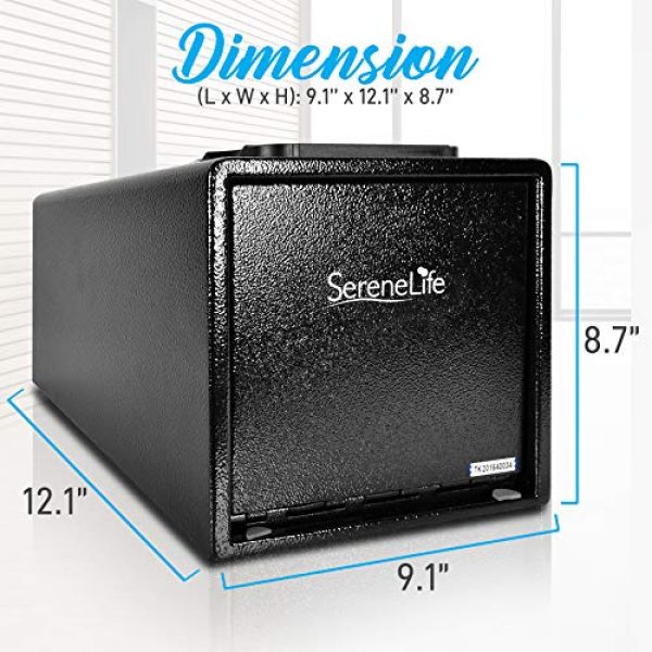 SereneLife Pistol Case 2 SereneLife Safes & Lock Boxes | Gun Safe Box | Pistol Security Box | Safe Security Box | Digital Safe | Safe Box For Money | Steel Alloy Drop Safe - Includes Keys (SLSFE28PS)