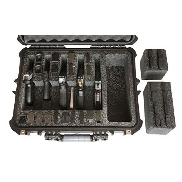 Case Club Pistol Case 2 Case Club 5 Pistol and (up to) 30 Magazine with Accessory Pocket Pre-Cut Heavy Duty Waterproof Case with Silica Gel Canister to Help Prevent Gun Rust (Upgraded Gen-2)
