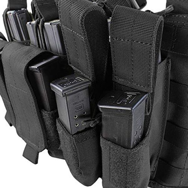 ATG Airsoft Tactical Vest 4 ATG Tactical Recon Rifle Pistol Magazine Pouches Chest Rig (Black)