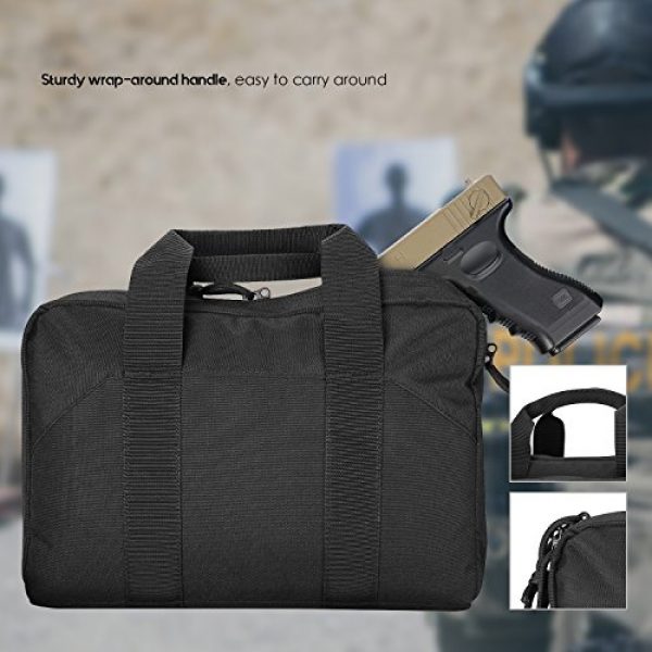 ProCase Pistol Case 7 ProCase Tactical Pistol Case, Shooting Range Pistol Bag Handgun Magazine Pouch Shooting Range Duffle Bag for Hunting or Shooting Range Sport