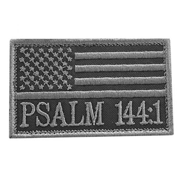 LEGEEON Airsoft Morale Patch 1 LEGEEON Subdued Psalm 144:1 2x3.25 Christian Morale USA Tactical Touch Fastener Cap Patch