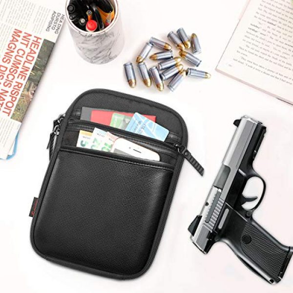 FINPAC Pistol Case 7 FINPAC Concealed Carry Gun Pouch, Pistol Holster Fanny Pack Waist Pocket for Handgun with Belt Loops, Black