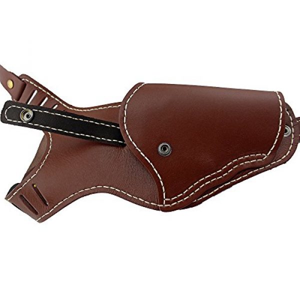 PG Airsoft Gun Holster 6 PG Vertical Shoulder Holster Brown Leather Cross Harness Gun Holster Right Hand Hunting Pistol Bag Fits Medium Frame Auto Handguns
