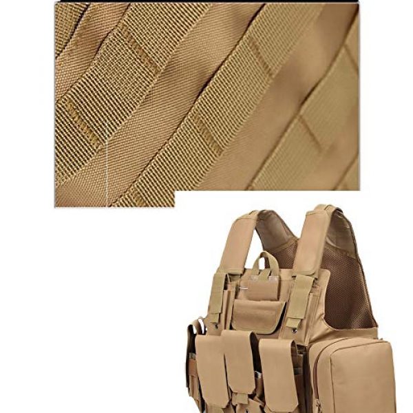 WEQ Airsoft Tactical Vest 3 WEQ Tactical Molle Airsoft Vest Paintball Combat Training Vest Adjustable (Color : Beige)