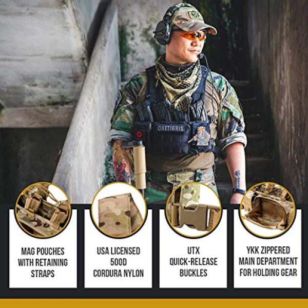 OneTigris Airsoft Tactical Vest 5 OneTigris Multicam Chest RIG & Tactical Hood & Half Face Mask