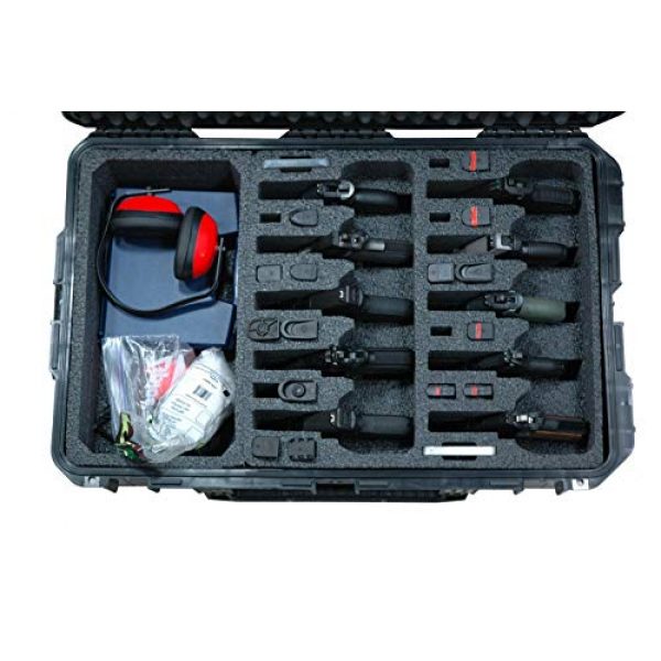 Case Club Pistol Case 2 Case Club 10 Pistol & Accessory Pre-Cut Waterproof Case with Silica Gel to Help Prevent Gun Rust