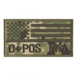 LEGEEON Airsoft Morale Patch 1 LEGEEON OPOS O+ Blood Type NKA USA Flag NWU Type III US Navy Standard Size 2-1/8x4 AOR2 USN Touch Fastener Patch
