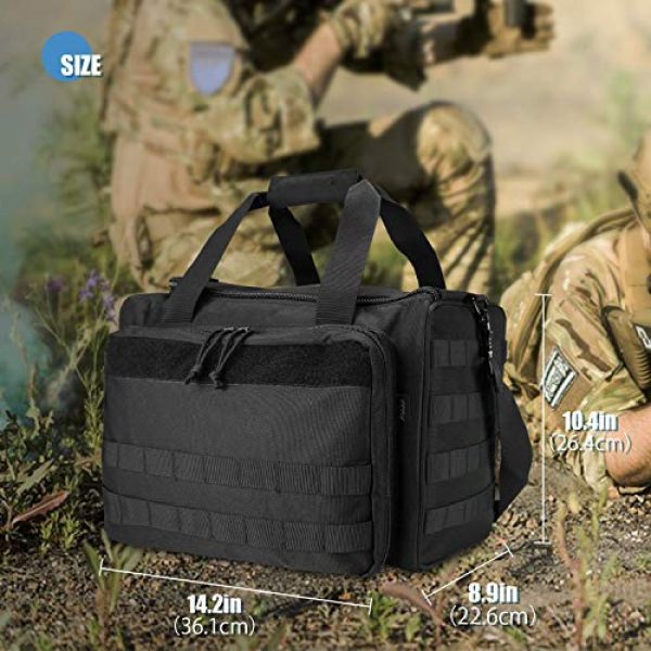ProCase Pistol Case 6 ProCase Tactical Gun Range Bag for Handguns, Pistols and Ammo Bundle with Tactical Pistol Mag Pouch -Black