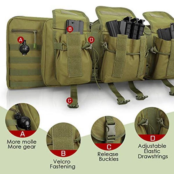 Feastoria Rifle Case 2 Feastoria Tactical Double Long Soft Rifle Case, Transportation Carbine Gun Bag with Adjustable Shoulder Rifle Bag - 36"