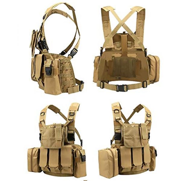 WEQ Airsoft Tactical Vest 5 WEQ Multifunctional Tactical Vest Modular Vest Reconnaissance Field CS Combat Vest (Color : #E)
