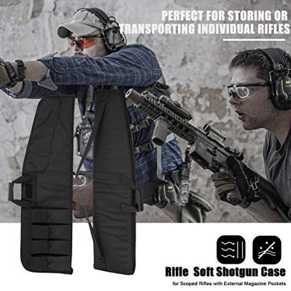 AUMTISC Rifle Case 2 AUMTISC Rifle Case Soft Shotgun Case for Tactical Ar15 Scoped Rifles with External Magazine Pockets Foam Padding Lockable Zipper Adjustable Shoulder 36" 42"