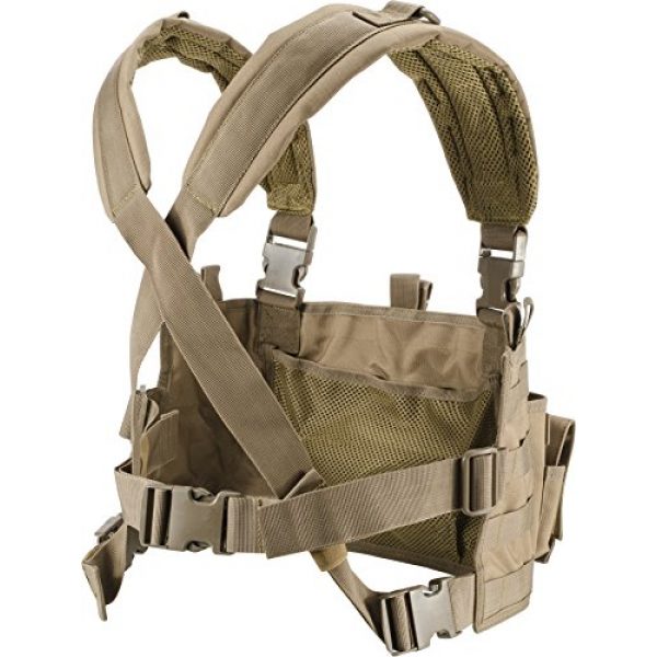 Loaded Gear Airsoft Tactical Vest 2 Loaded Gear Chest Rig Vest Law Enforcement Vest Breathable Combat Training Vest Adjustable Lightweight (Tan)