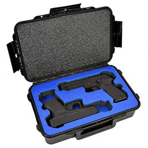 MY CASE BUILDER Pistol Case 1 2 Pistol Medium Duty Lightweight 2 Pistol Gun Sport Case - Double Handgun TSA Approved Storage - Doro Case with Military Grade Foam Insert