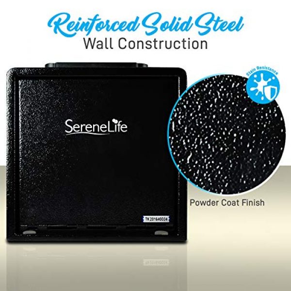 SereneLife Pistol Case 5 SereneLife Safes & Lock Boxes | Gun Safe Box | Pistol Security Box | Safe Security Box | Digital Safe | Safe Box For Money | Steel Alloy Drop Safe - Includes Keys (SLSFE28PS)