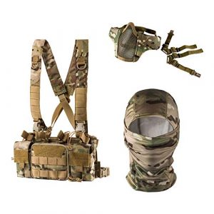 OneTigris Airsoft Tactical Vest 1 OneTigris Multicam Chest RIG & Tactical Hood & Half Face Mask