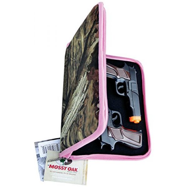 Explorer Cases Pistol Case 7 Explorer TC11 Mossy Oak with Pink Trim Pistol Soft Case, Handgun Soft Case , 9mm ruger glock Pistol Case, Carry Case, Revolver Case