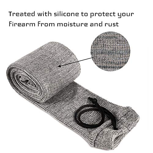 GMW Rifle Case 2 GMW Knit Gun Sock, Fits Rifles/Shotguns up to 52", Anti-Rust, Silicone Treated, Drawstring Closure (4 Pack)