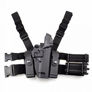 PG Airsoft Gun Holster 1 PG Tactical M92 Leg Holster Right Thigh Gun Holster Paddle Belt Level 3 Lock Duty Pistol Holsters Magazine Pouch for Beretta M9 M92