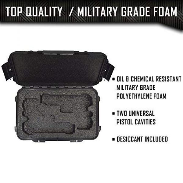 MY CASE BUILDER Pistol Case 2 2 Pistol Medium Duty Lightweight 2 Pistol Gun Sport Case - Double Handgun TSA Approved Storage - Doro Case with Military Grade Foam Insert