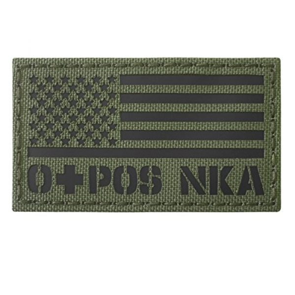 Tactical Freaky Airsoft Morale Patch 4 OD Green Olive Drab Infrared USA Flag OPOS O+ Blood Type NKA NKDA IR Tactical Morale Touch Fastener Patch