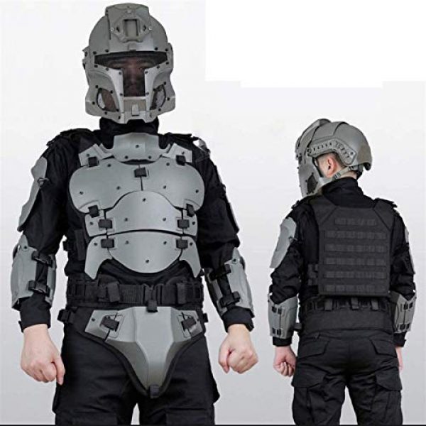 EBWLI Airsoft Tactical Vest 2 EBWLI Paintball Helmet and Armor Set, Hunting Paintball Protective Carrier Shooting Accessories with Waist Belt, for Airsoft/Nerf Game/Paintball,Black (Color : Gray)