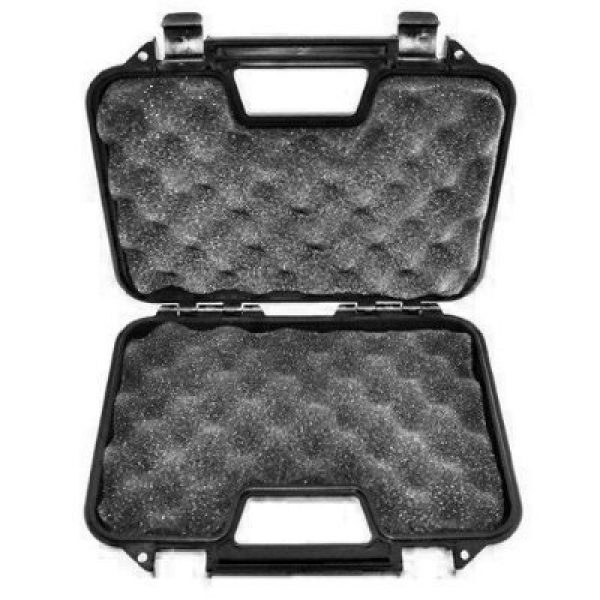 A&N Pistol Case 3 A&N Gun Pistol Handgun Firearm Revolver Hard Durable Portable Lockable Case Safe - Black Red Tan