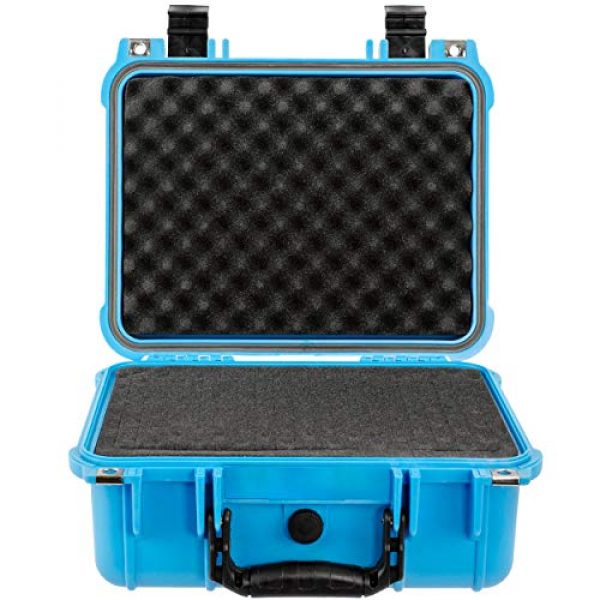 Eylar Pistol Case 2 Eylar Tactical Hard Gun Case Water & Shock Proof with Foam 13.37 inch 11.62 inch 6 inch Light Blue