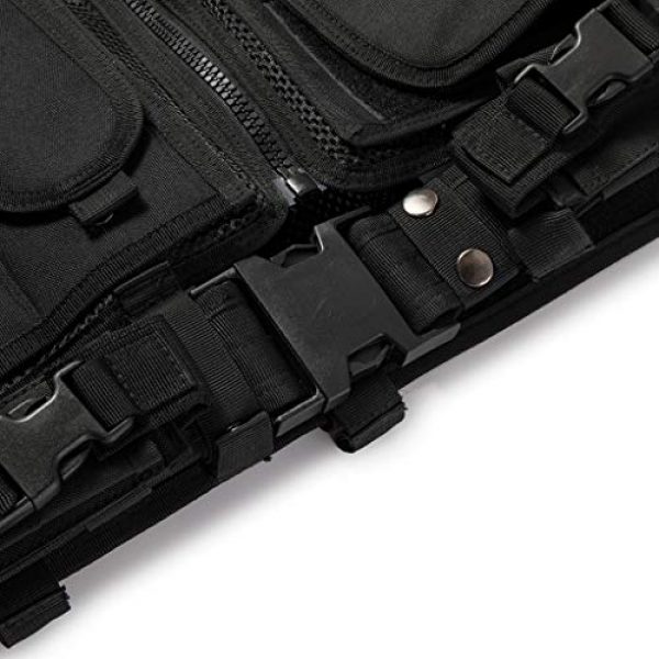 Jipemtra Airsoft Tactical Vest 4 Jipemtra Tactical MOLLE Airsoft Vest Adjustable Paintball Combat Training Vest Detachable for Hunting Mountaineering Outdoors (Black)