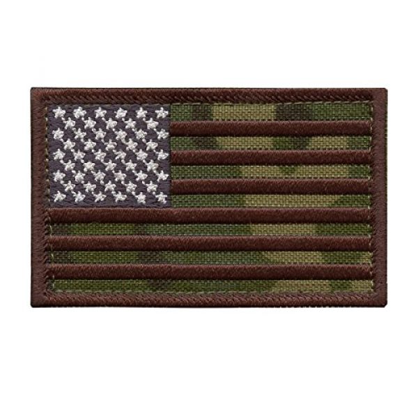 LEGEEON Airsoft Morale Patch 1 LEGEEON Multicam USA American Flag ISAF Morale Tactical Army Hook&Loop Patch