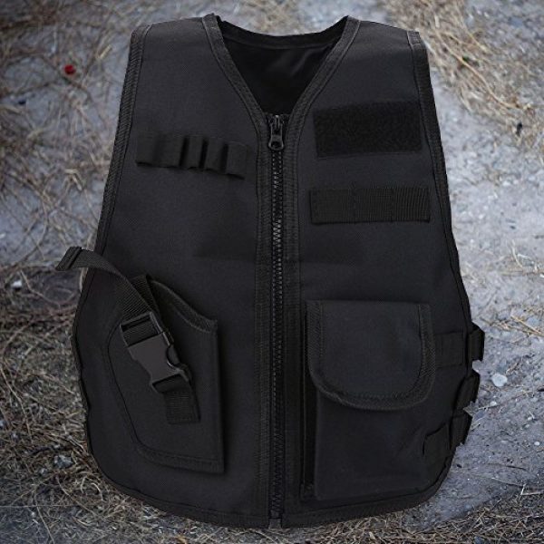 Demeras Airsoft Tactical Vest 6 Demeras Kids Hunting Vest Breathable Protective Waistcoat for Outdoor Hunting Combat Games Black