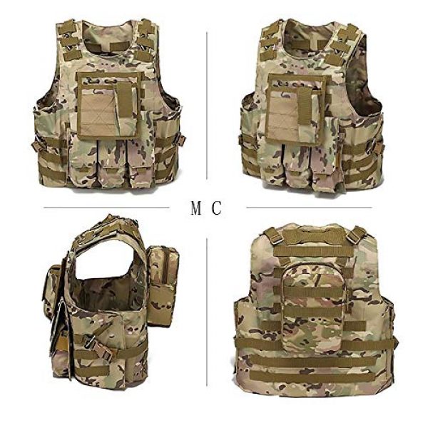 WEQ Airsoft Tactical Vest 2 WEQ Tactical Vest Outdoor Amphibious Vest Ultra-Light Breathable Combat Training Vest Adjustable for Adults(Standard Size) (Color : #G)