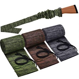 BBTO Rifle Case 1 BBTO 3 Pieces Knit Gun Socks Silicone Treated Gun Socks Rifle Protector Sleeves Breathable Gun Covers with Drawstring Closure Anti-Rust Gun Socks for Rifles Shotgun, 55 Inch