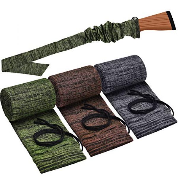 BBTO Rifle Case 1 BBTO 3 Pieces Knit Gun Socks Silicone Treated Gun Socks Rifle Protector Sleeves Breathable Gun Covers with Drawstring Closure Anti-Rust Gun Socks for Rifles Shotgun, 55 Inch