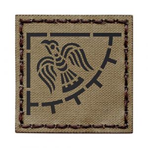 Tactical Freaky Airsoft Morale Patch 1 Tan IR Raven Banner Viking 3x3 Norse Icelandic Heathen Coyote Brown Infrared IFF Tactical Morale Touch Fastener Patch