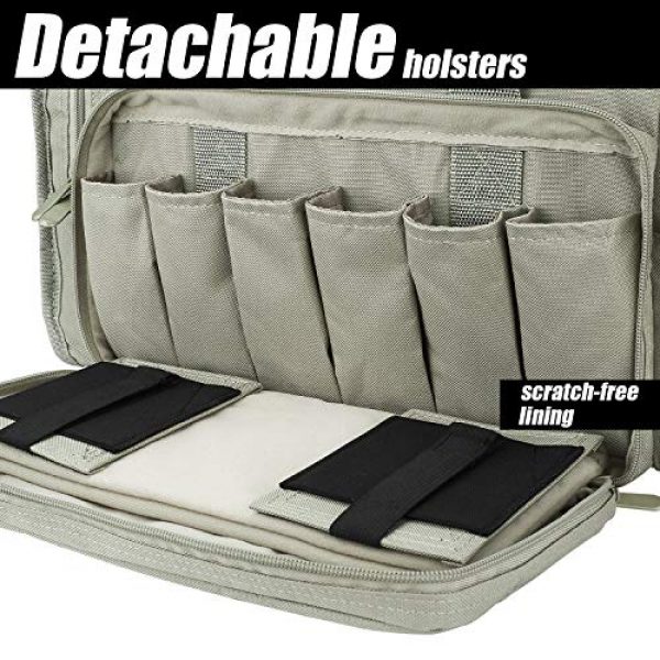 SoarOwl Pistol Case 2 SoarOwl Tactical Gun Range Bag Shooting Duffle Bags for Handguns Pistols with Lockable Zipper and Heavy Duty Antiskid Feet (Gray)